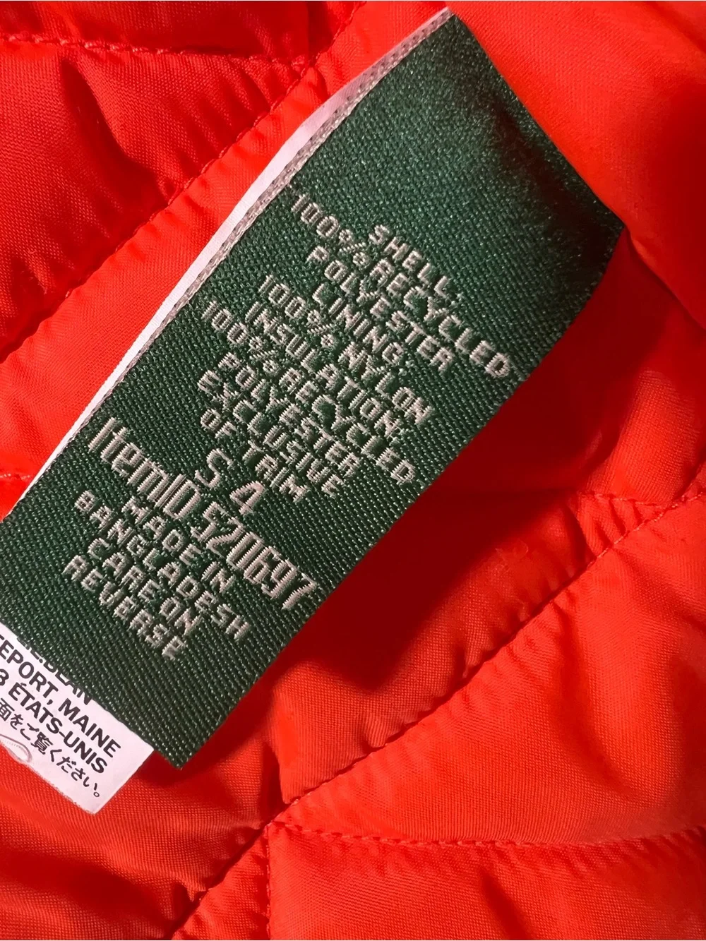 L.L. Bean Kids Navy Raincoat with Orange Accents
